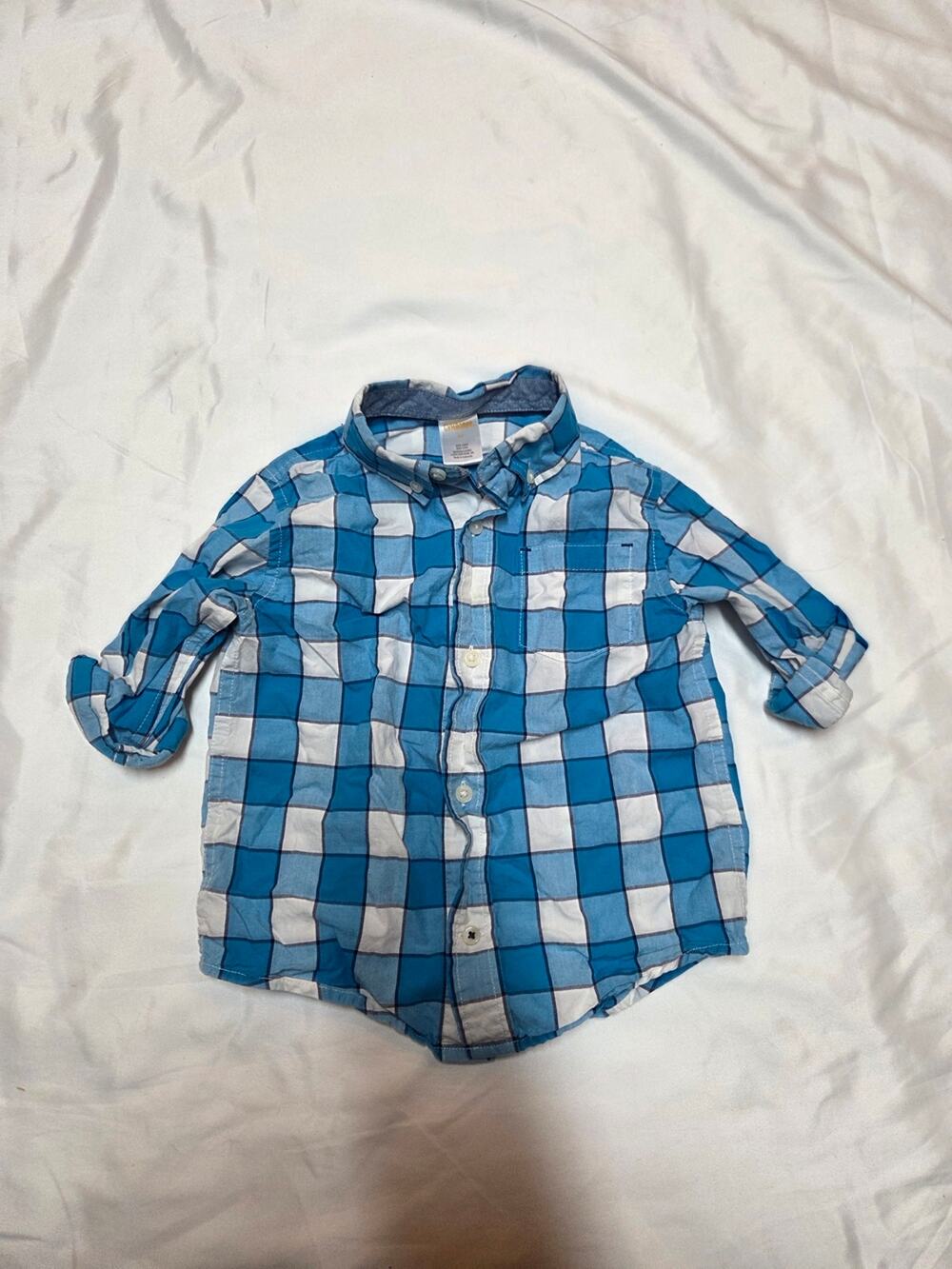 Gymboree Blue & White Plaid Button-Down Shirt 2T